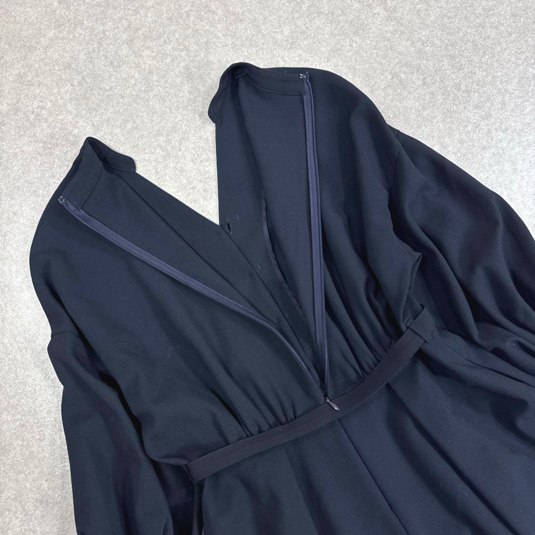 ANAYI アナイ フレア ワンピース Aライン ベルト付き ネイビー 36