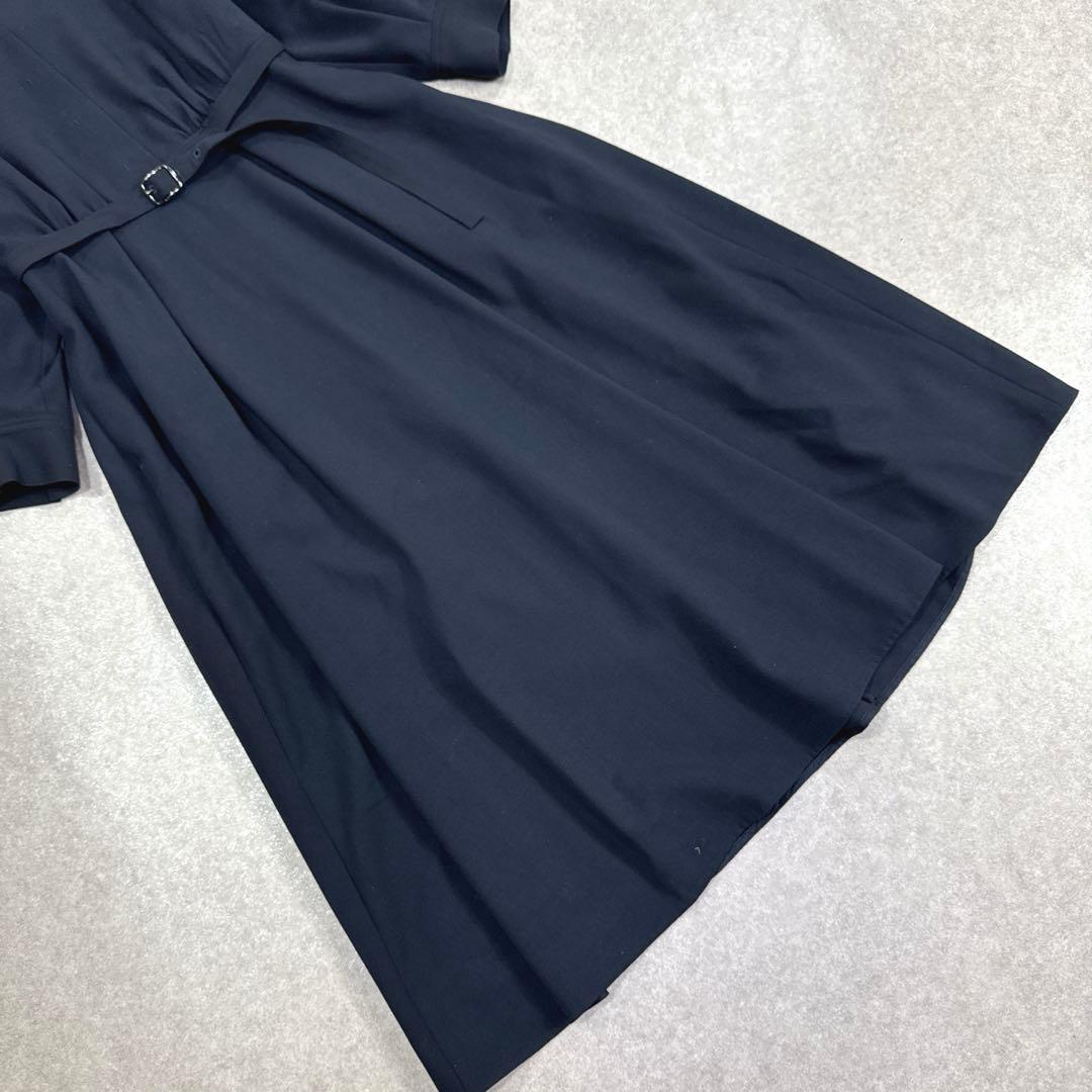 ANAYI アナイ フレア ワンピース Aライン ベルト付き ネイビー 36