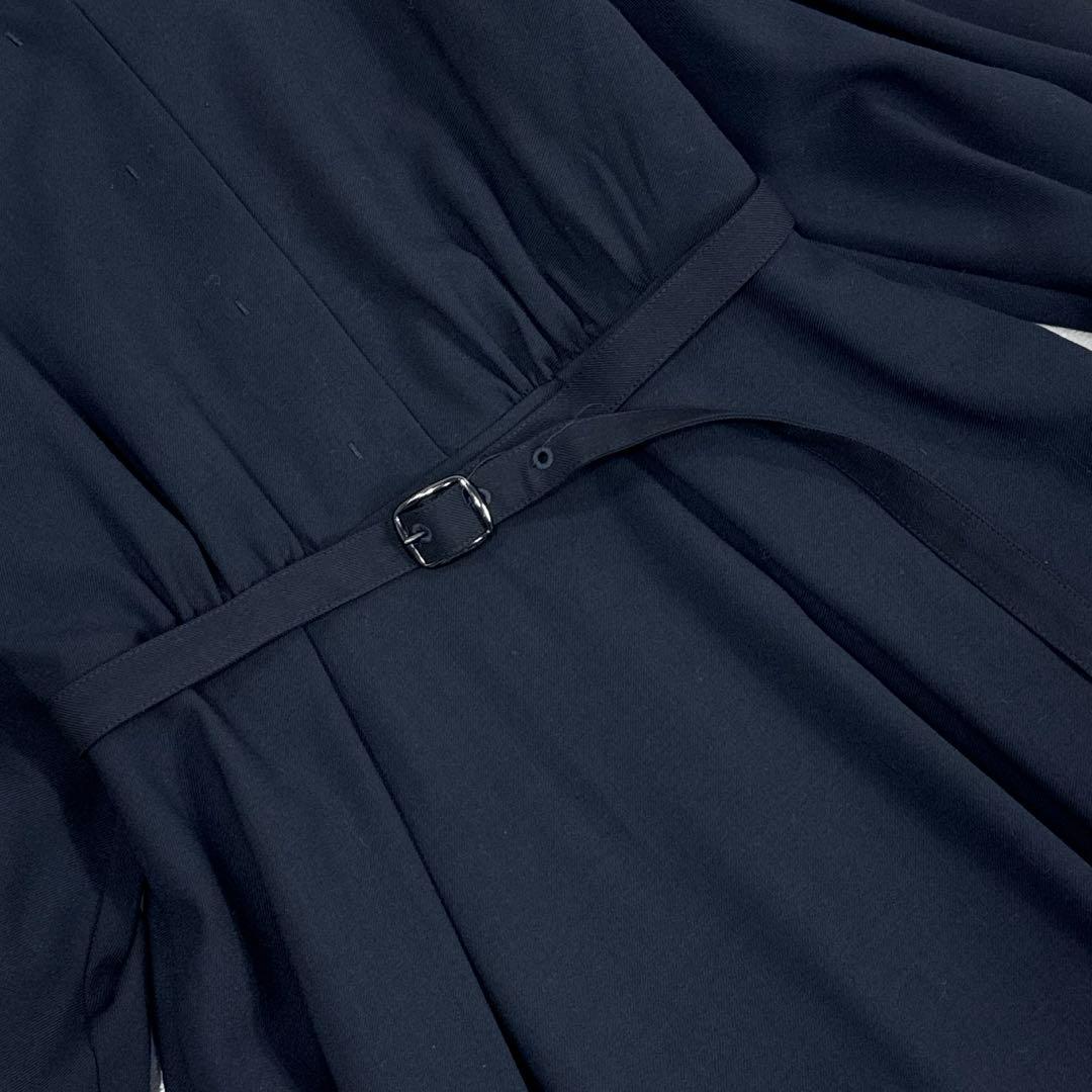 ANAYI アナイ フレア ワンピース Aライン ベルト付き ネイビー 36