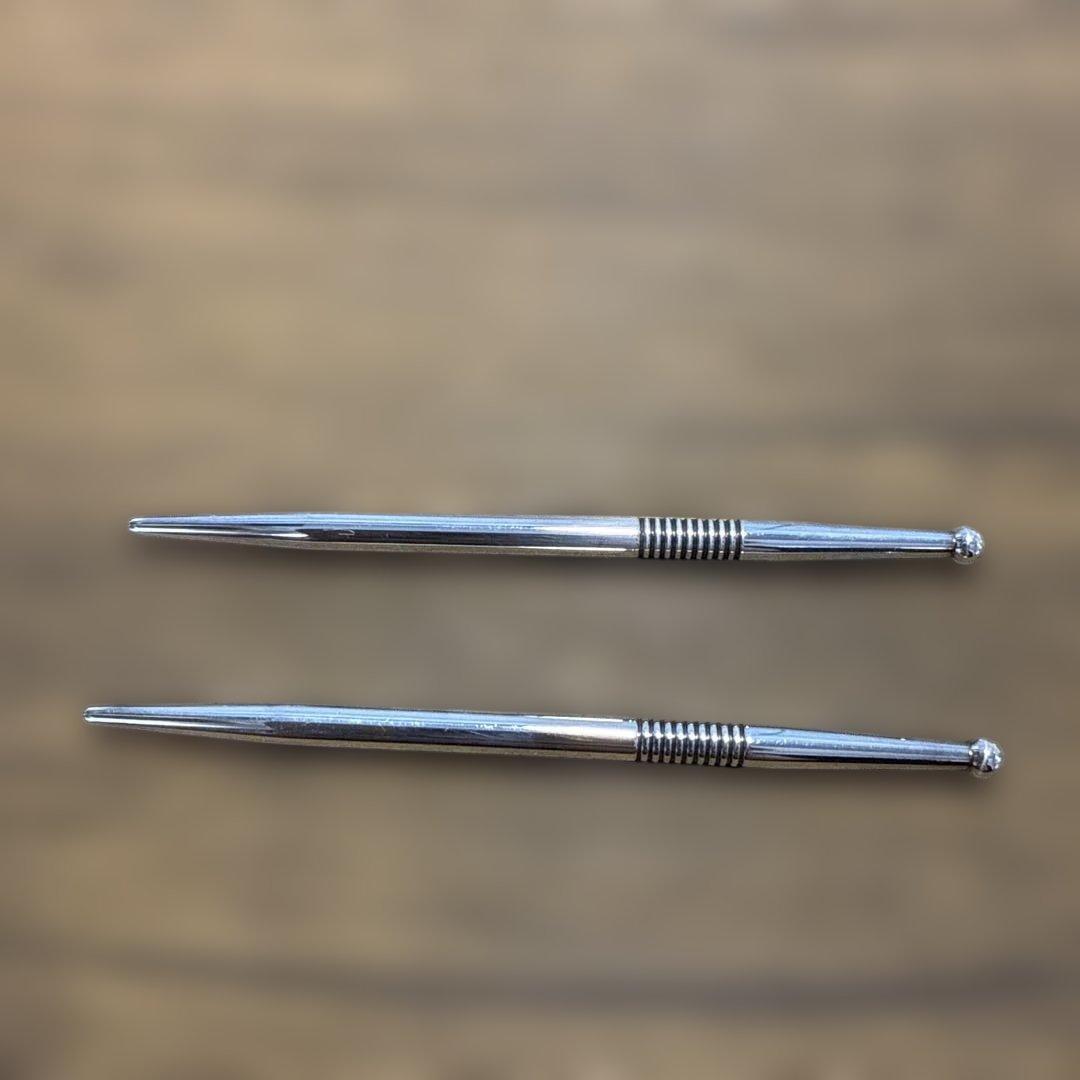 純銀製　さざなみ鍉鍼（てい鍼）船水隆広先生ご考案　手作り革製　鍉鍼ケース付き