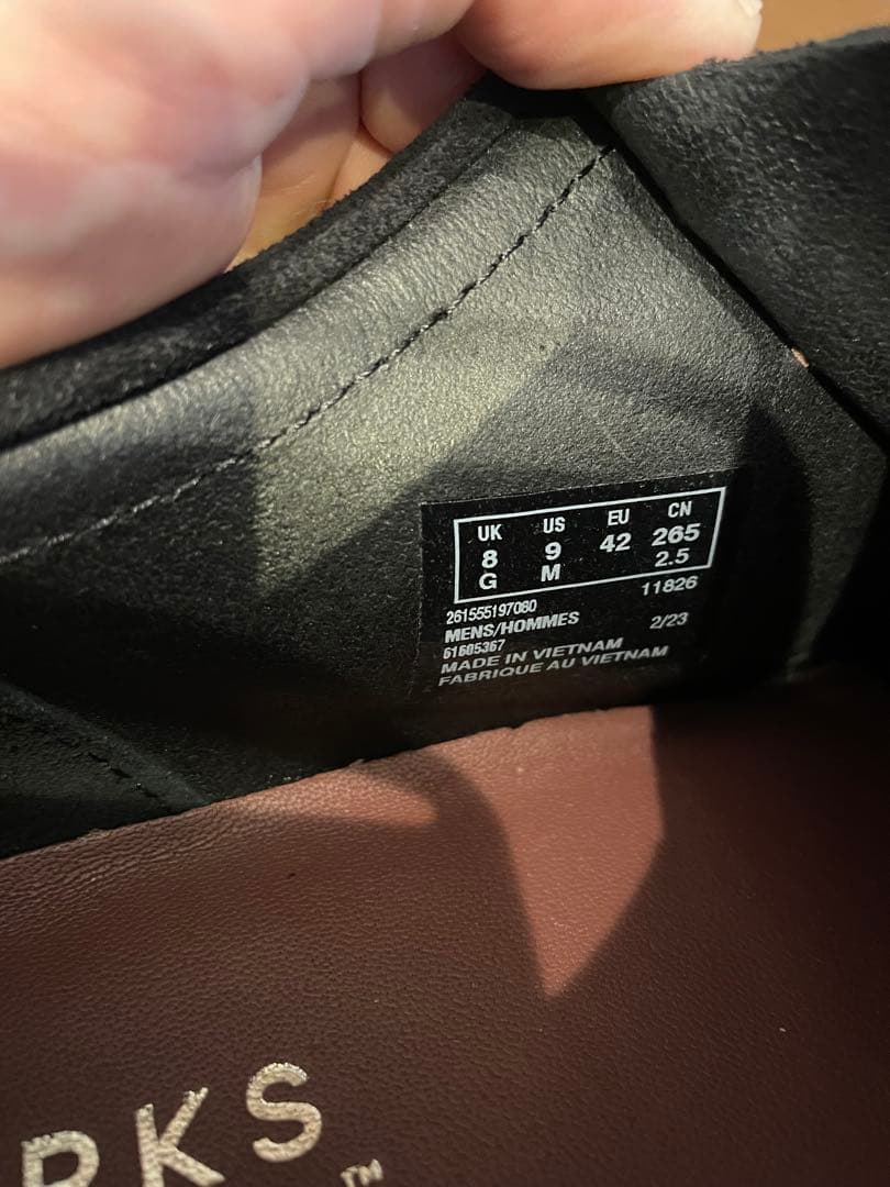 Clarks クラークス ワラビー Wallabee 黒 スエード UK8