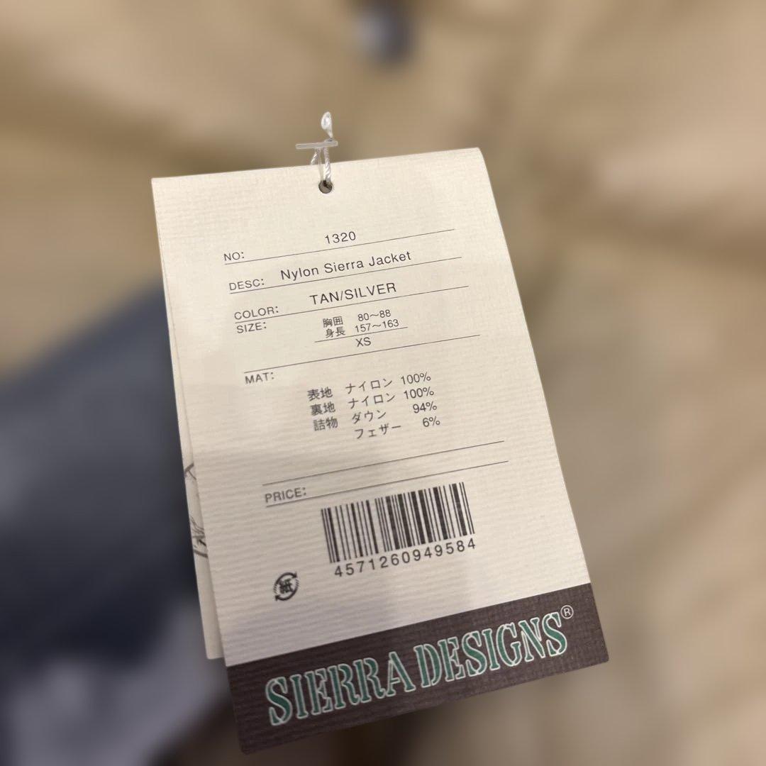 SIERRA DESIGNS ベージュ　ダウン　未使用　XS 00's