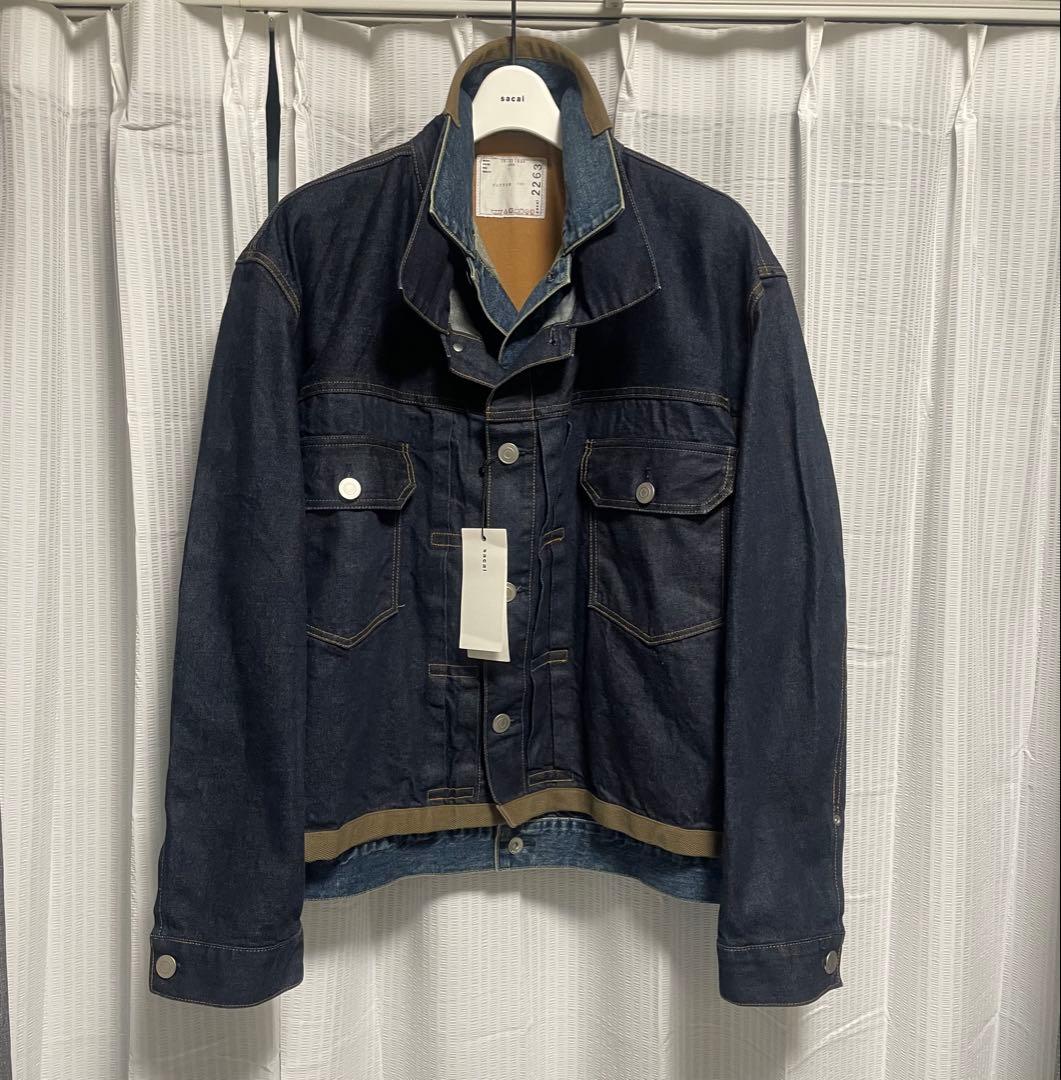 Sacai レイヤードデニムジャケット　綾野剛着用モデル リジット　ブルーデニム