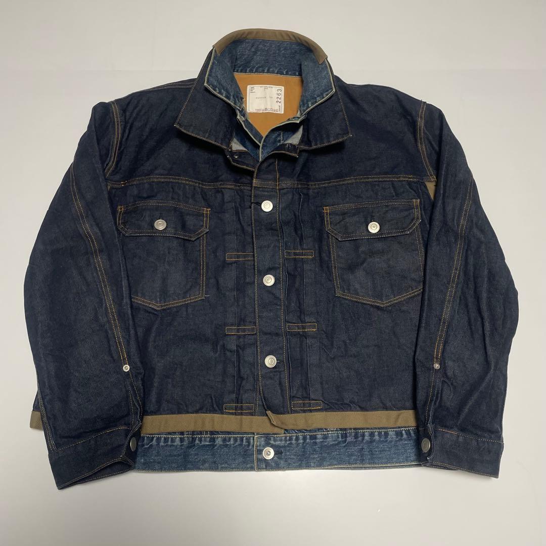 Sacai レイヤードデニムジャケット　綾野剛着用モデル リジット　ブルーデニム