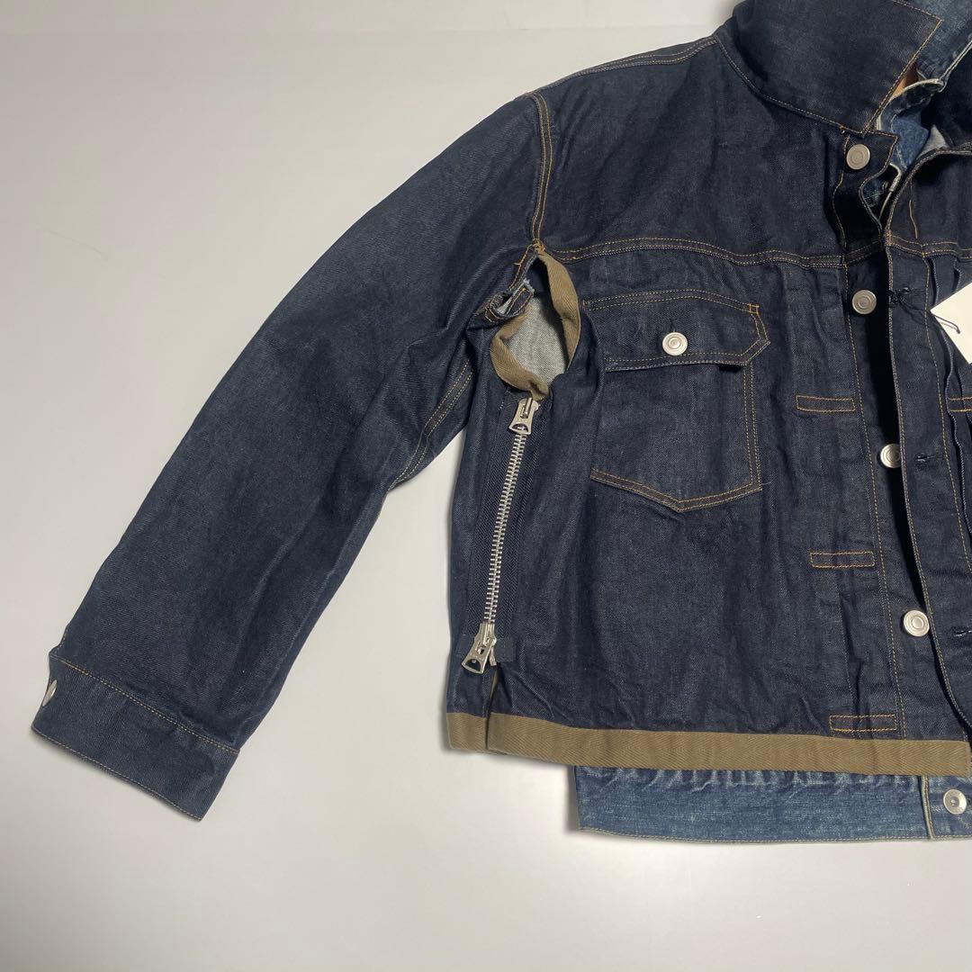 Sacai レイヤードデニムジャケット　綾野剛着用モデル リジット　ブルーデニム