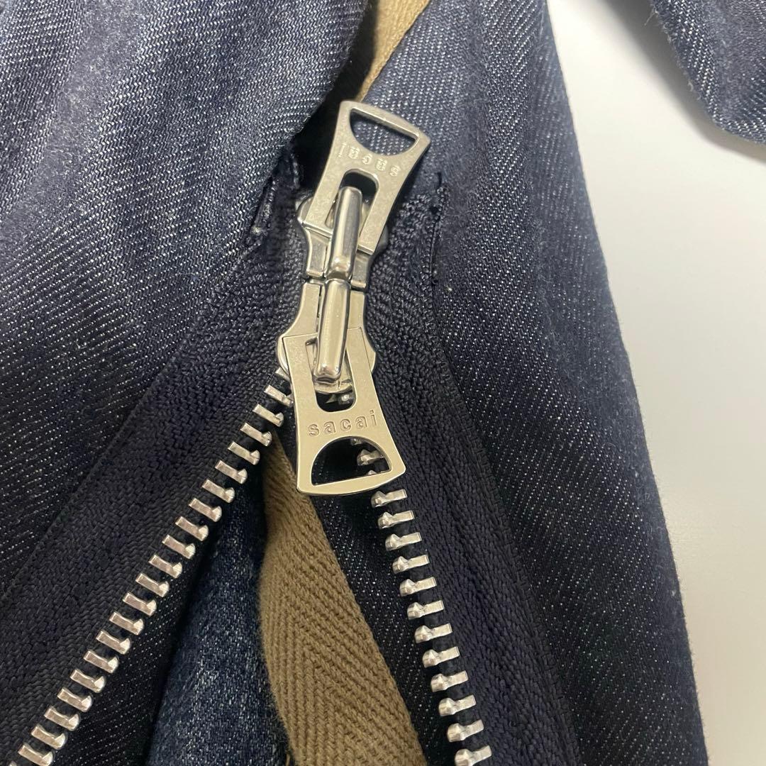 Sacai レイヤードデニムジャケット　綾野剛着用モデル リジット　ブルーデニム