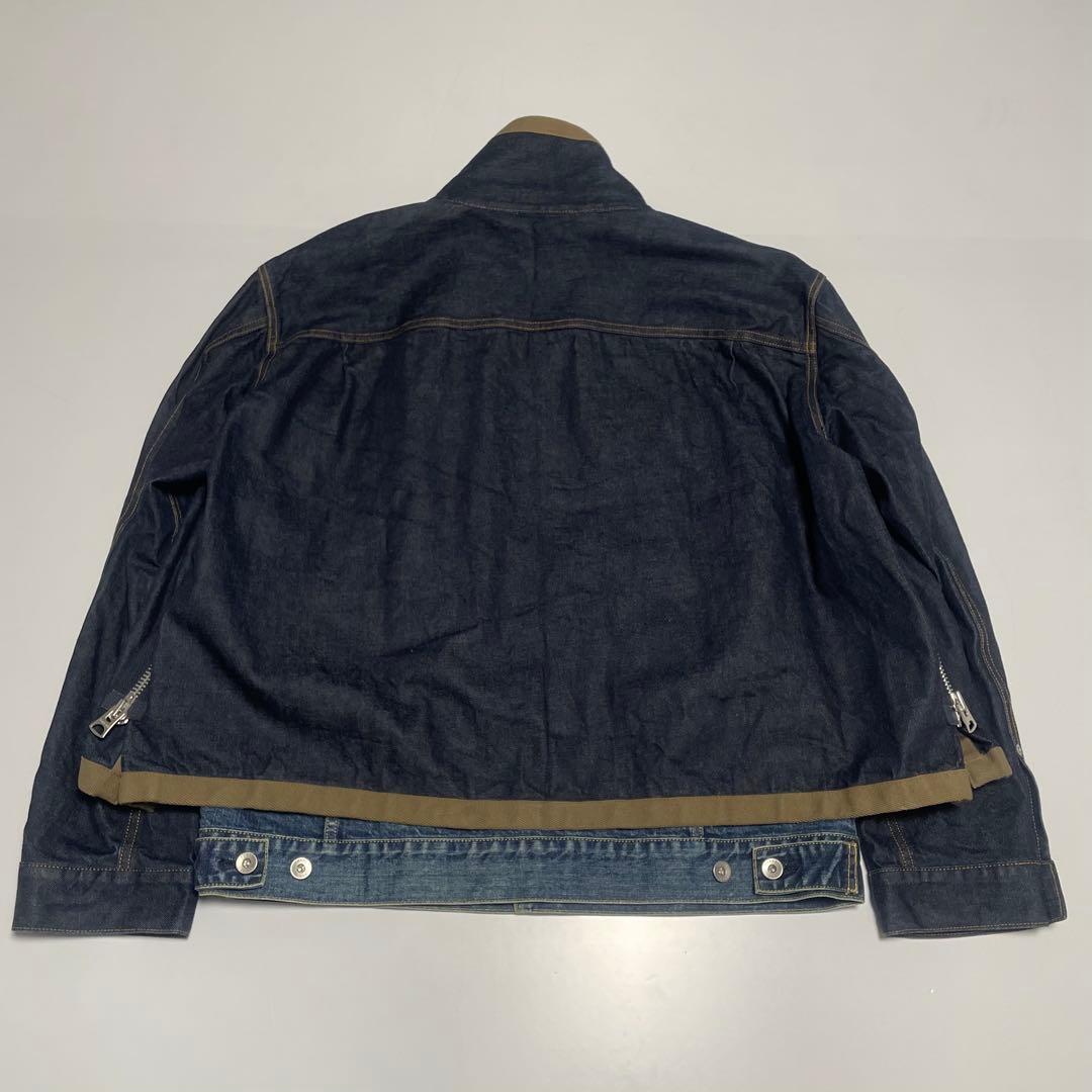 Sacai レイヤードデニムジャケット　綾野剛着用モデル リジット　ブルーデニム