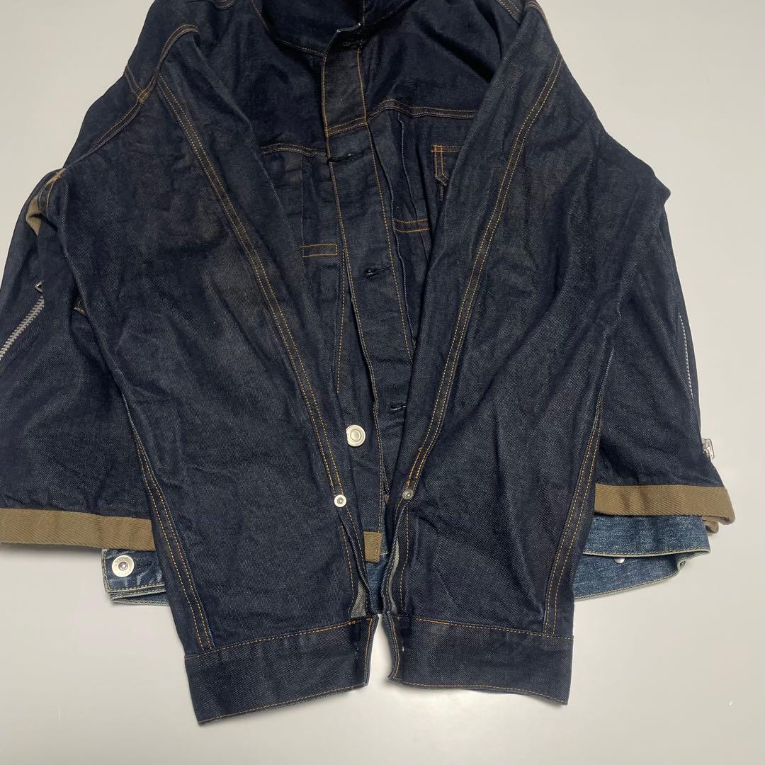 Sacai レイヤードデニムジャケット　綾野剛着用モデル リジット　ブルーデニム