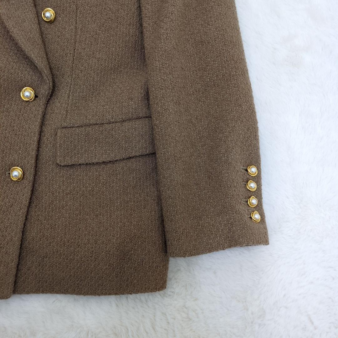 インゲボルグ　ピンクハウス ダブルブレスト ジャケット　金パールボタン花柄ウール