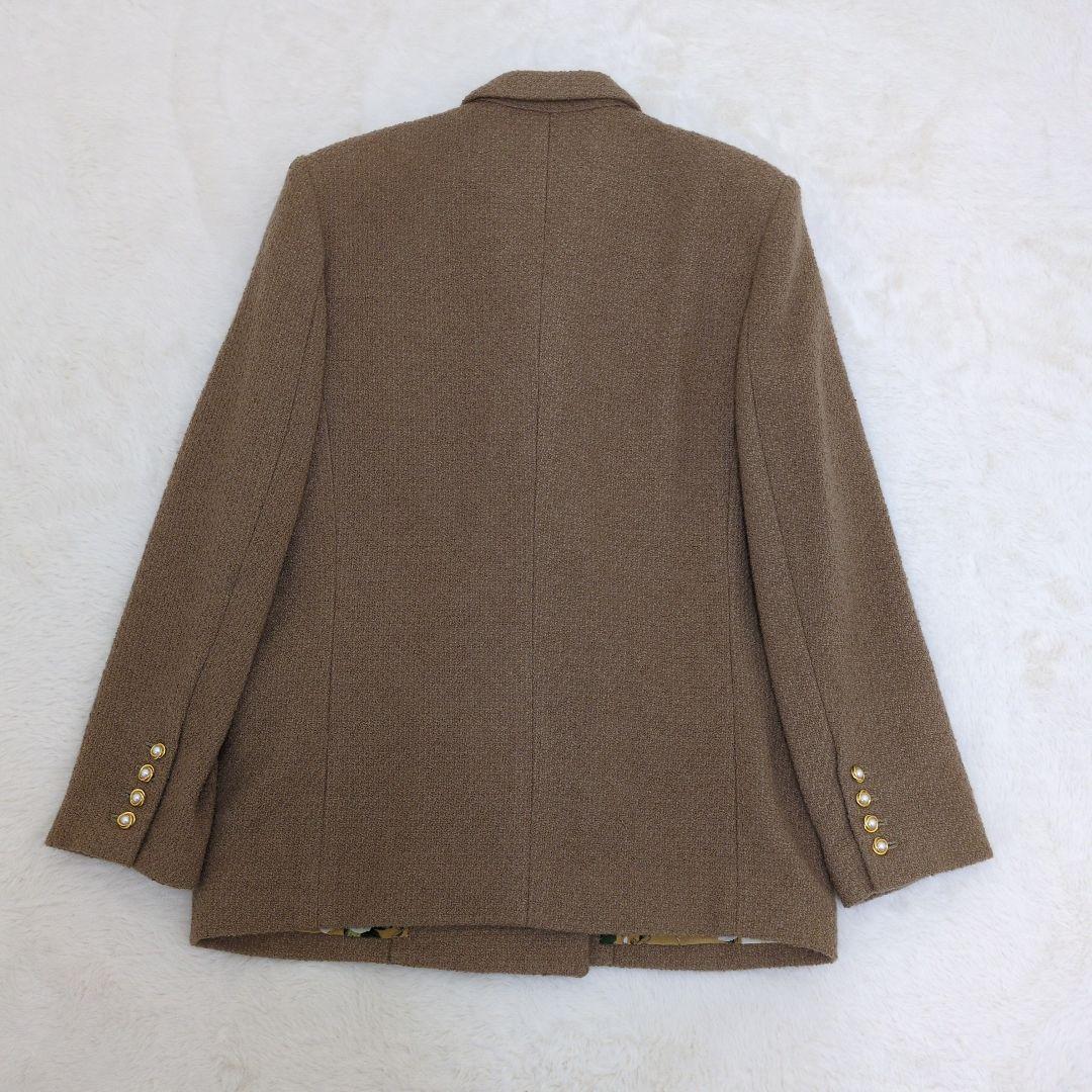 インゲボルグ　ピンクハウス ダブルブレスト ジャケット　金パールボタン花柄ウール