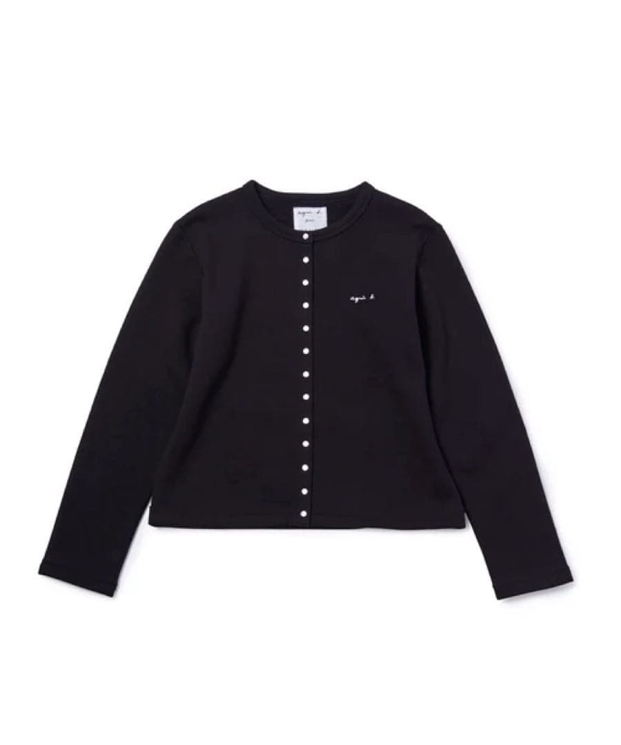 agnes b.× ADAM ET ROPE裏起毛 カーディガン ブラック