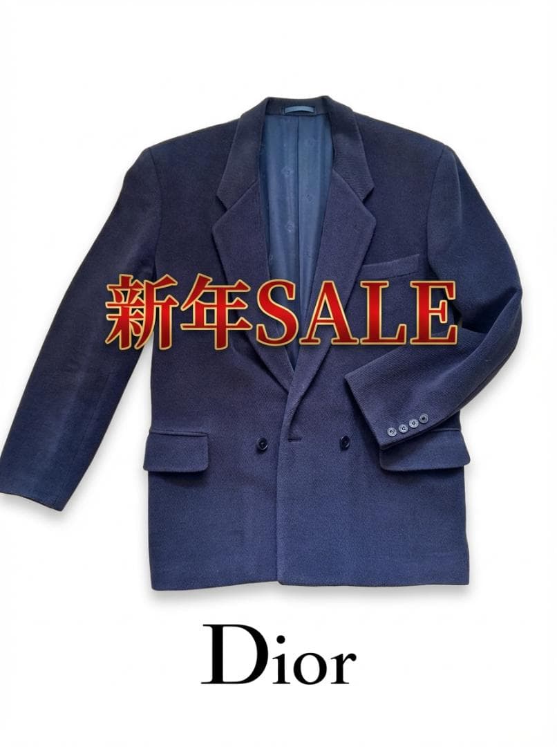 【Christian Dior】最高級★ダブル テーラードジャケット 紺ブレ M