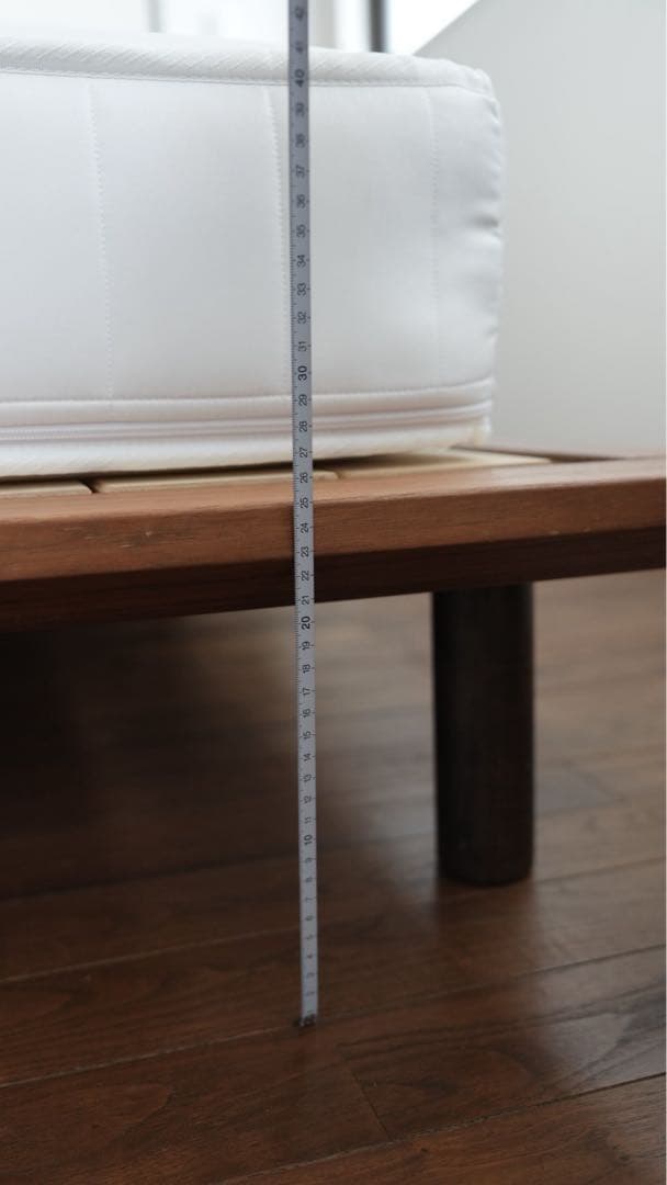 【無印】ダブルベッドフレーム+マットレス【ウォールナット材突板】