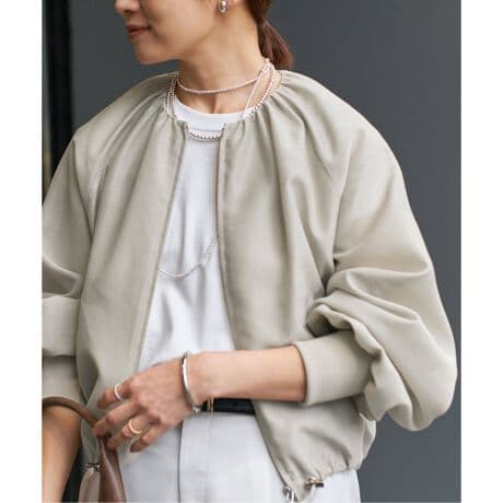 美品・25SS★IENA　シアーノーカラーブルゾン　ベージュ　イエナ