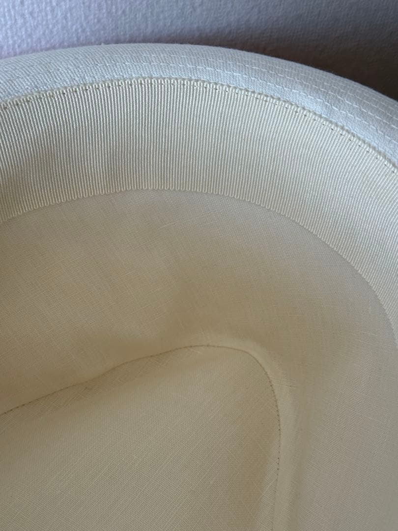 HERMES ホワイト ブラック ハット 59 エルメス パナマハット