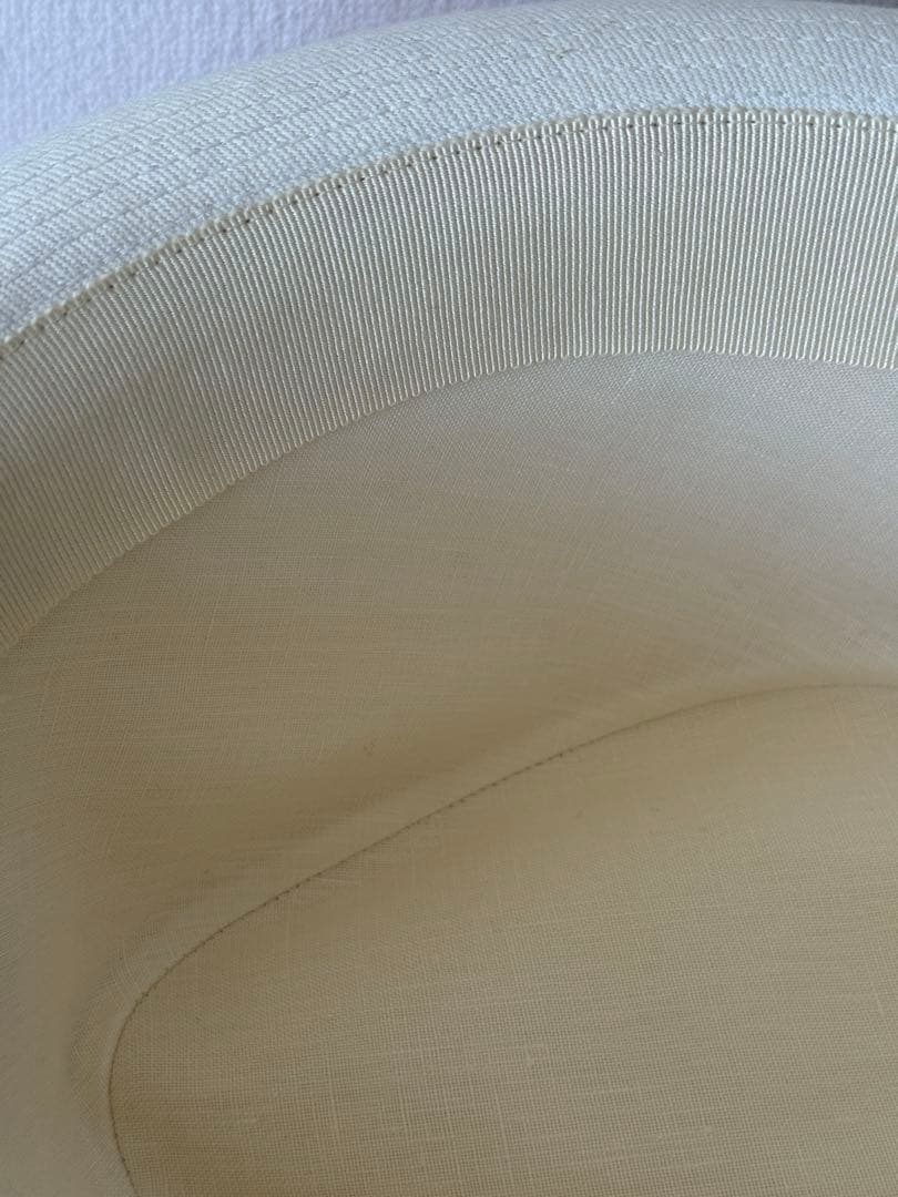 HERMES ホワイト ブラック ハット 59 エルメス パナマハット