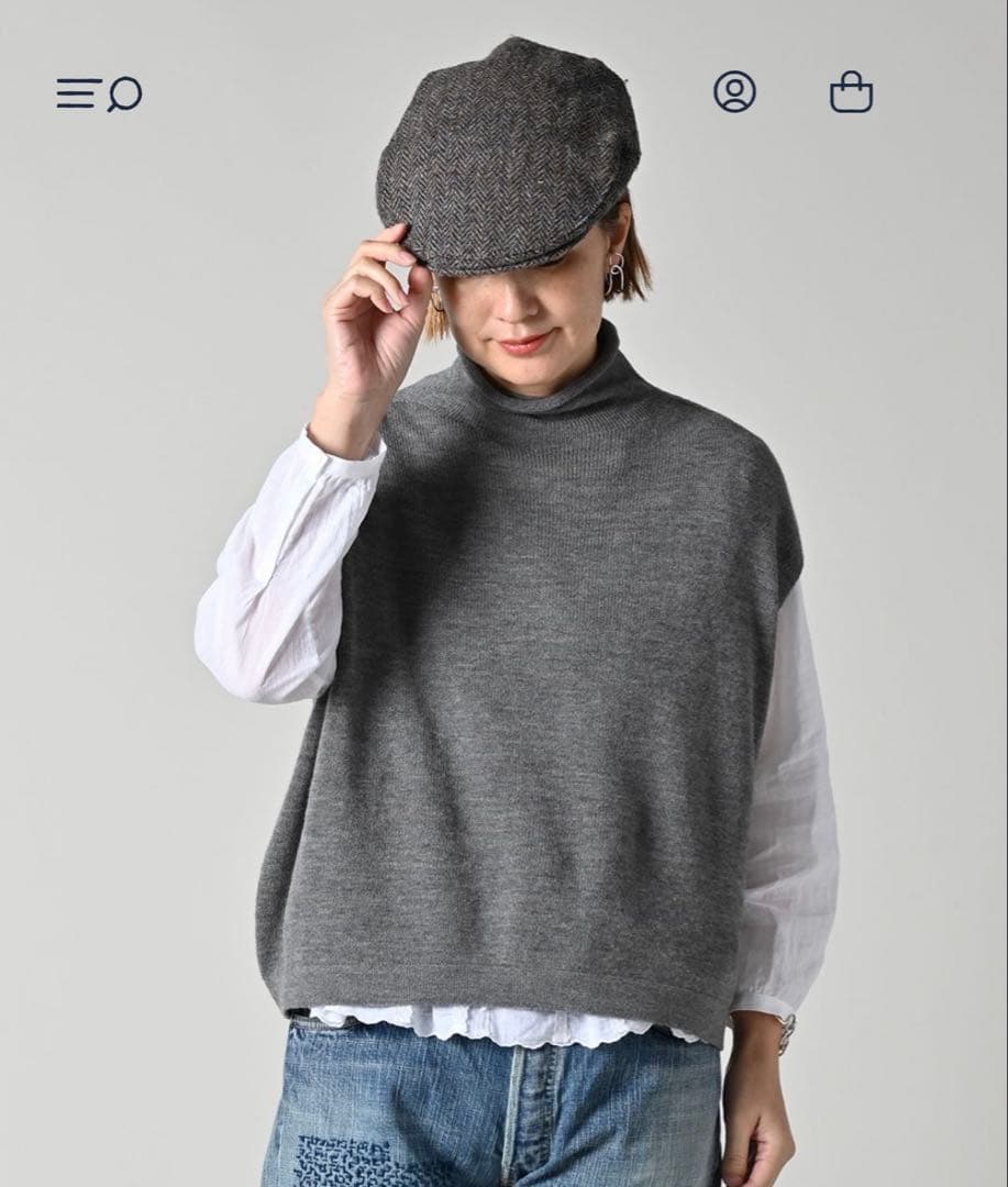 フロートのMベスト2025新作45Rウール100%①クリーム色新品未使用