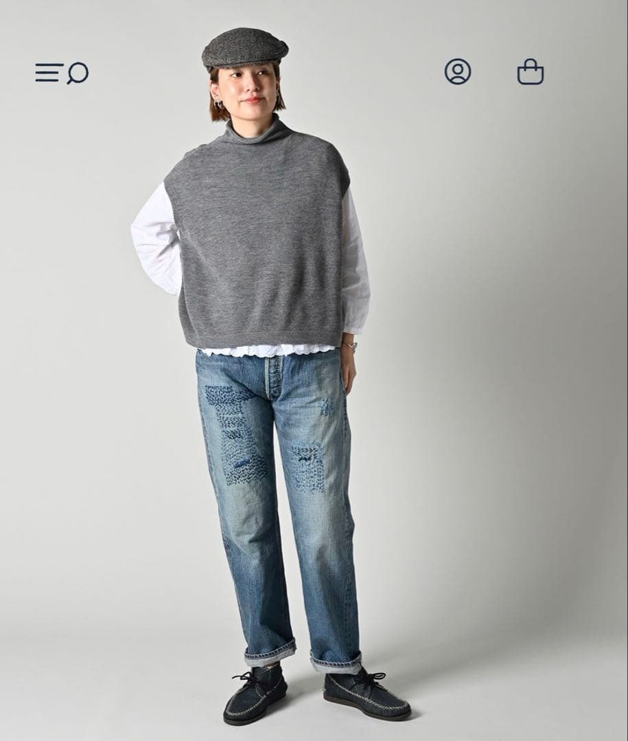 フロートのMベスト2025新作45Rウール100%①クリーム色新品未使用