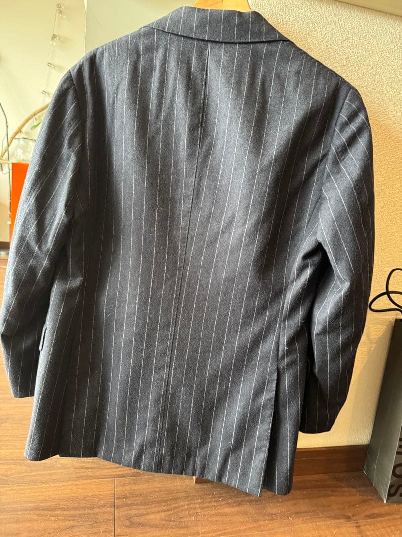 ビームス　Brilla ネイビーストライプ ビジネススーツ