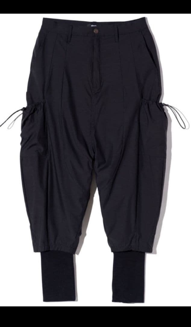 完売品　「GRAMB」Black Layered Rib Cargo Pants