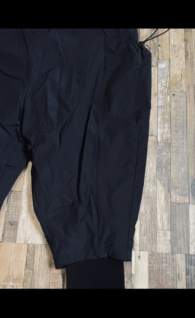 完売品　「GRAMB」Black Layered Rib Cargo Pants