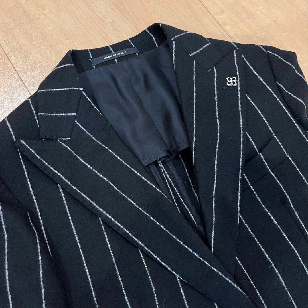 タリアトーレ　TAGLIATORE ブラックストライプ ビジネススーツ
