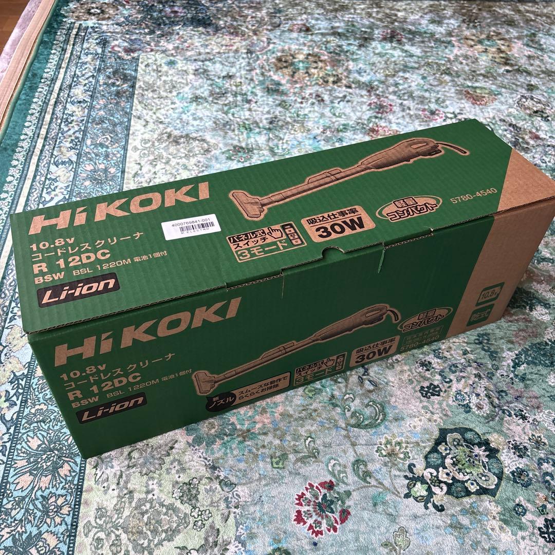 HiKOKI10.8VコードレスクリーナーR12DC　2.0Ahバッテリ、充電器