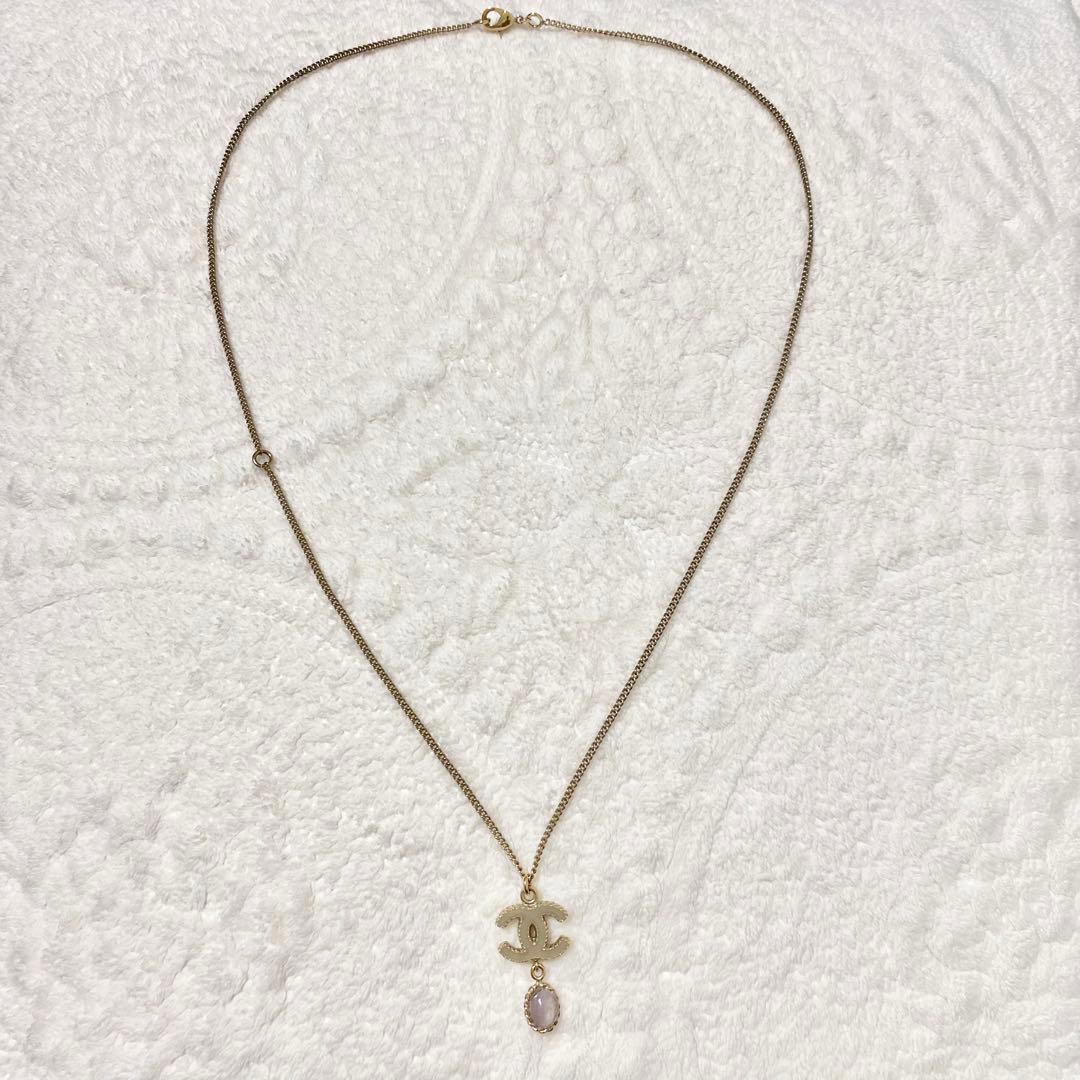 シャネル CHANEL ココマーク カラーストーンネックレス 二段階調節