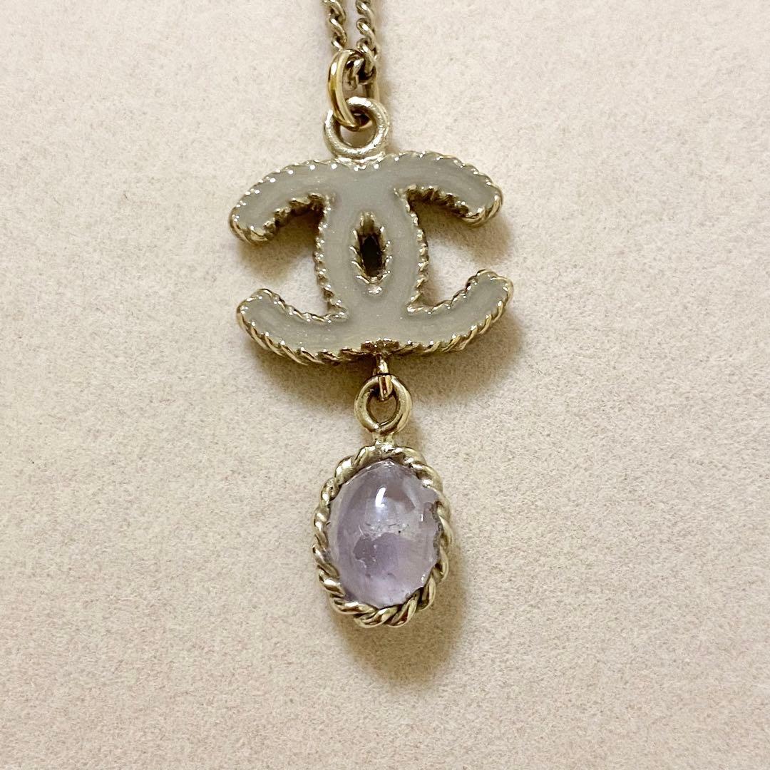 シャネル CHANEL ココマーク カラーストーンネックレス 二段階調節