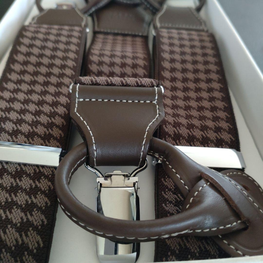 新品未使用　TAKEO KIKUCHI 千鳥格子 サスペンダー