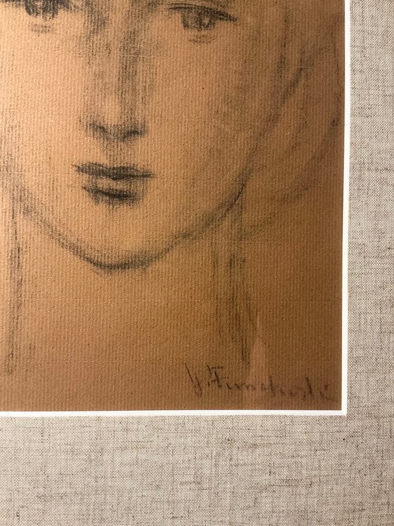 イ*ン様 【希少】舟越保武　素描　女の顔　　初期の直筆デッサン