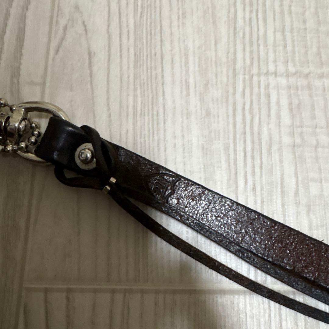 HTC レザーキーホルダー　スタッズ　ターコイズ　茶芯