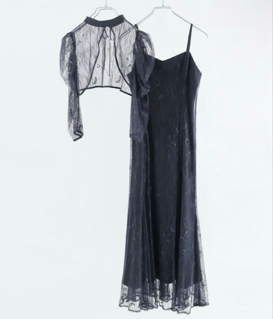 Dorry Doll ボレロレイヤードレースドレス ネイビー L