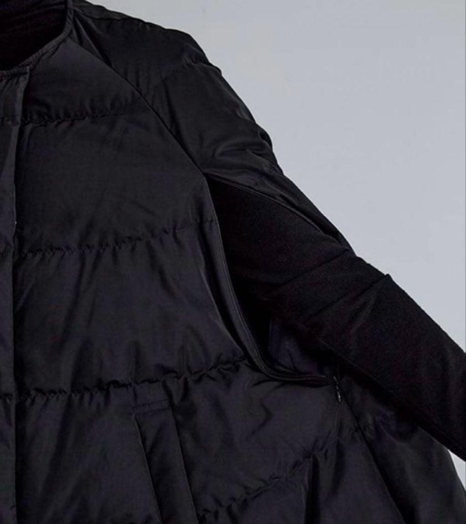 【美品】LE PHIL ルフィル パッフィーダウン ケープ ポンチョ 黒 0