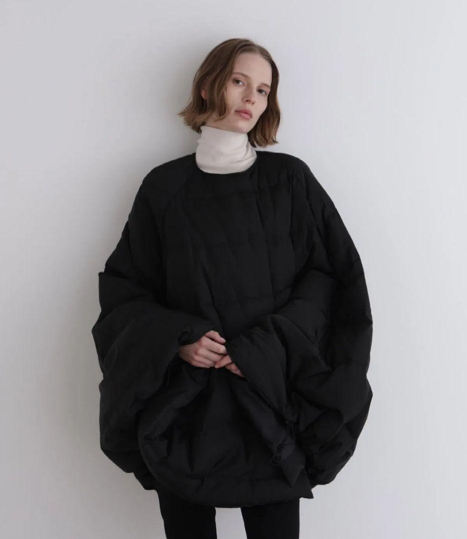 【美品】LE PHIL ルフィル パッフィーダウン ケープ ポンチョ 黒 0