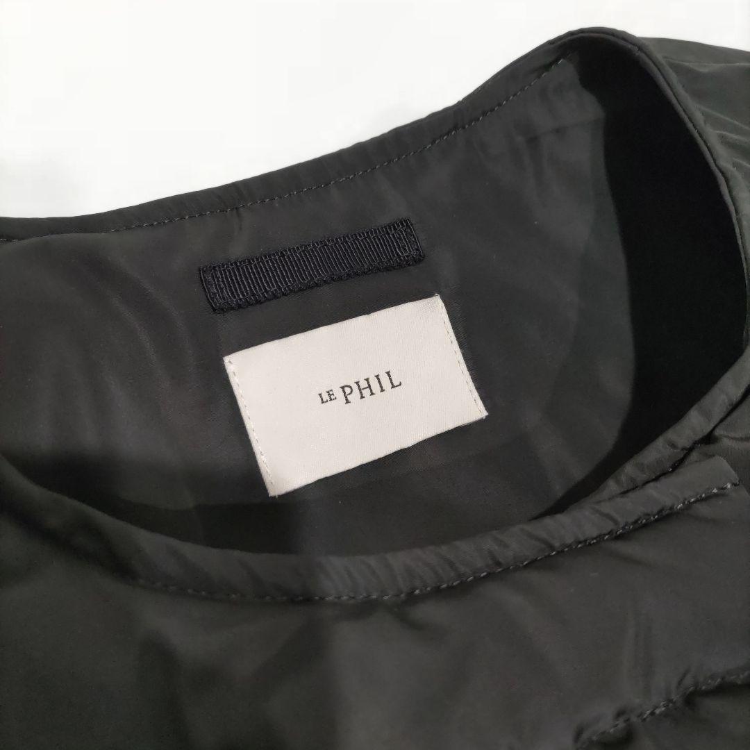 【美品】LE PHIL ルフィル パッフィーダウン ケープ ポンチョ 黒 0