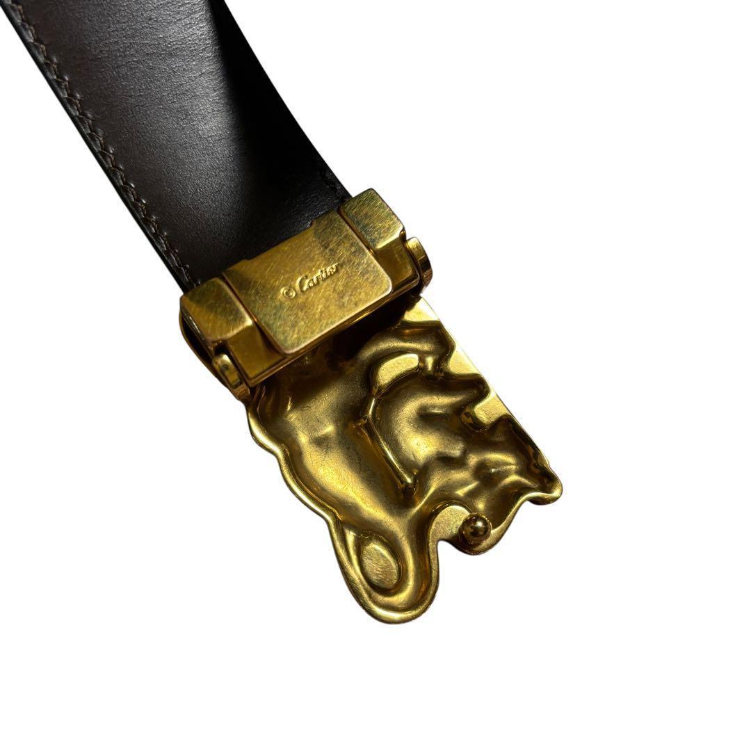 Cartier カルティエ 象 エレファント バックル ベルト ゴールド　レザー