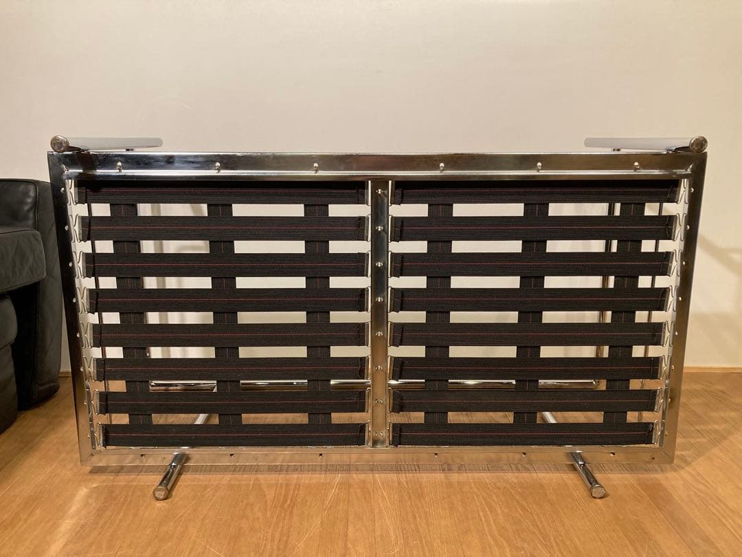 コルビュジエ LC2 黒本革 ヴィンテージ ソファ 2人掛け 羽毛クッション