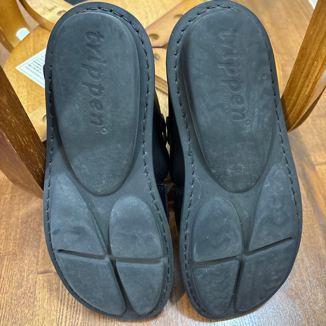 trippen 黒 レザー ローファー