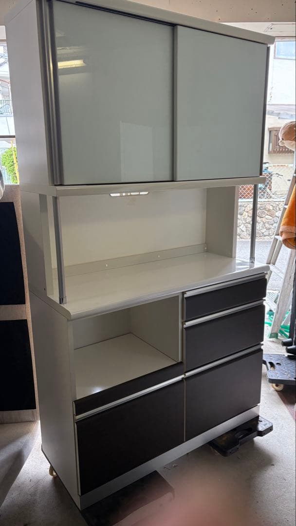 日本製（大川家具）食器棚キッチンボード(幅114cm)