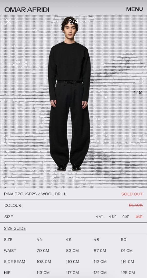 パンツ Omar afridi Pina Trousers