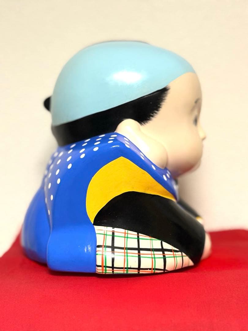 【美品】昭峰作 福助人形（大） 品番S262 縁起物 商売繁盛 陶器 箱付き