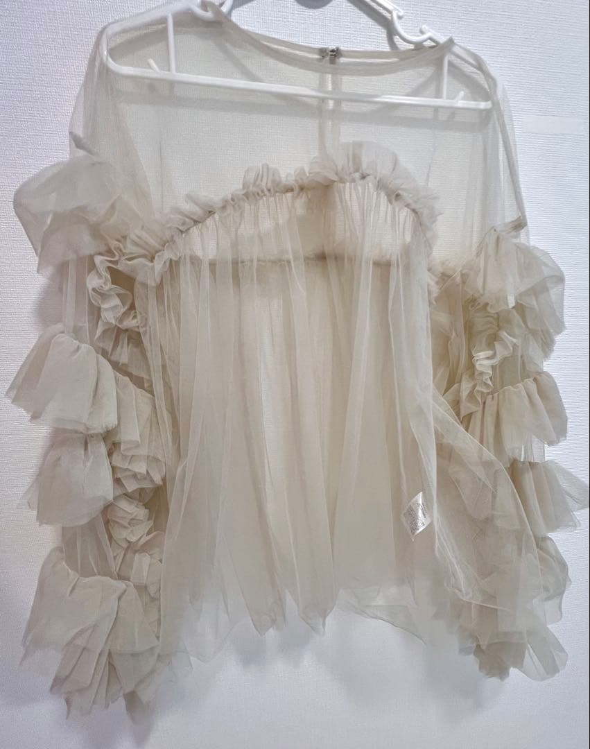 ANDRESD チュールトップス フリル付きシアートップス