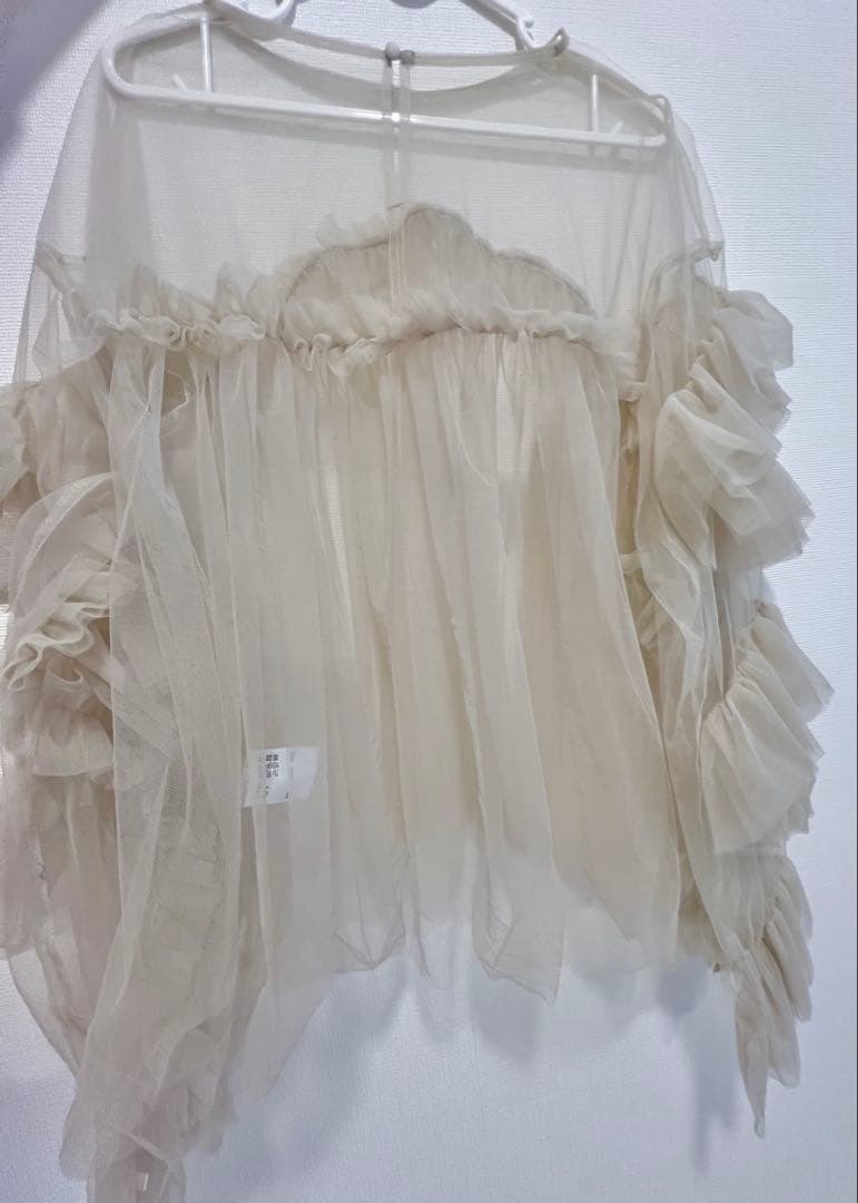 ANDRESD チュールトップス フリル付きシアートップス