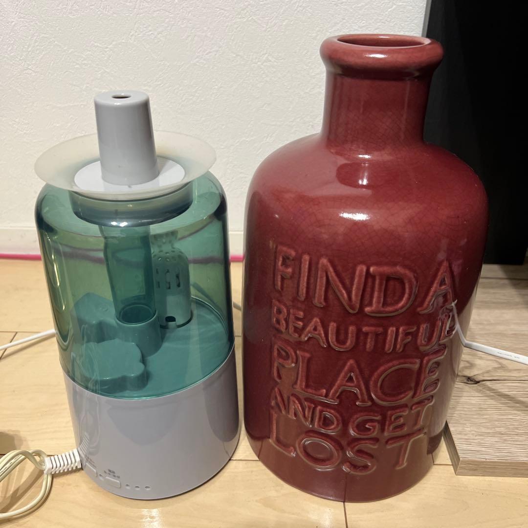 Onlili オンリリ 赤色 陶器製 アロマ超音波加湿器