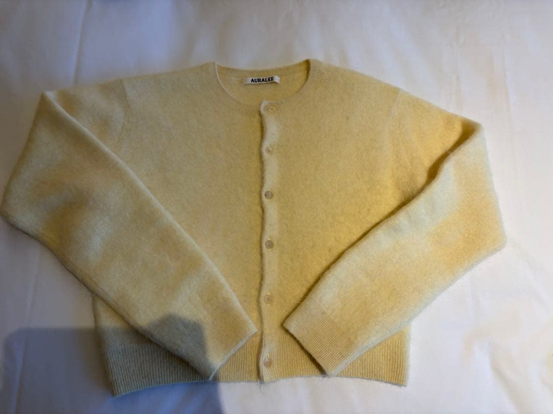トップス AURALEE BABY ALPACA CREWNECK CARDIGAN