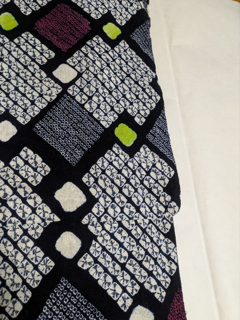 絞り浴衣　蜘蛛絞り多め