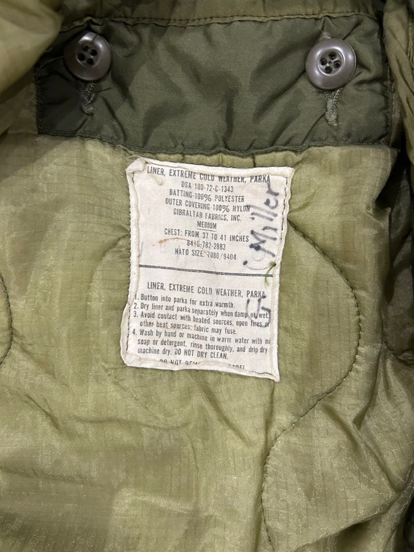 【70s 米軍実物M-65 1972年製Extreme Cold Weather