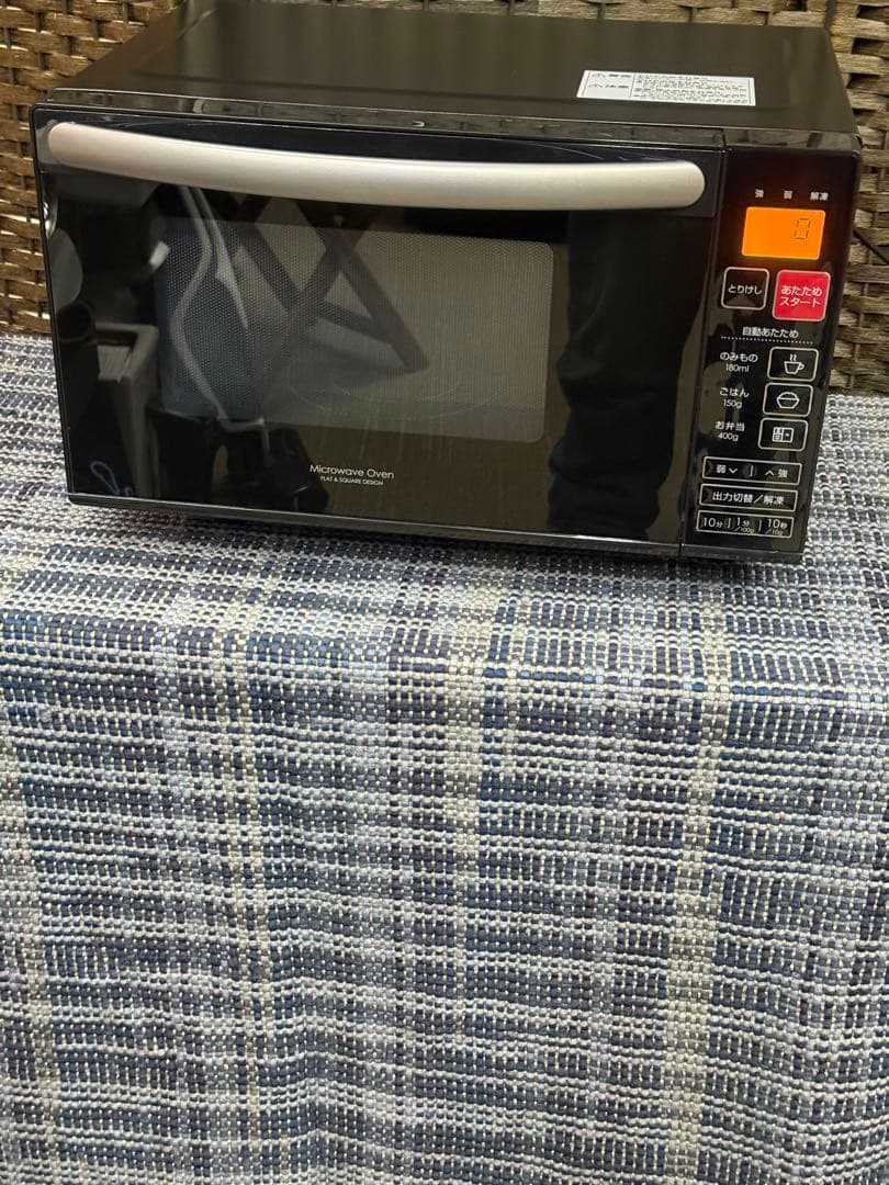 【洗浄消毒作業済】ニトリ　フラットテーブル　電子レンジ　EM-520X _BK