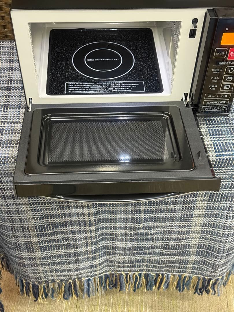 【洗浄消毒作業済】ニトリ　フラットテーブル　電子レンジ　EM-520X _BK